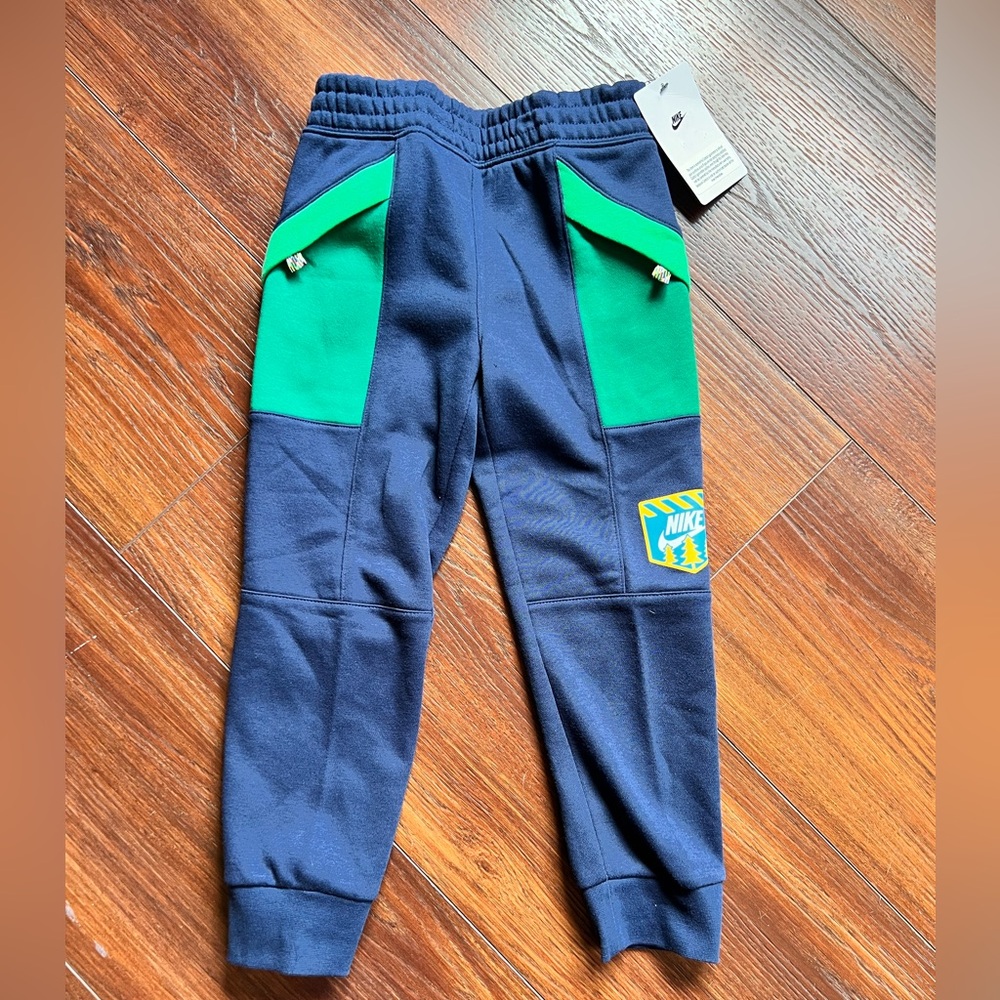 Nike Kids Blue and Green Fleece Joggers